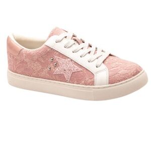Hey Girl by Corkys Sneakers Pink Lace Supernova Glitter Star Women’s Size 11